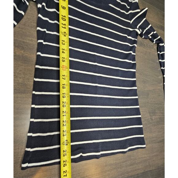 GAP Navy Blue and White Stripe Long Sleeve Preppy 90's Women's Sz Small - Picture 5 of 5